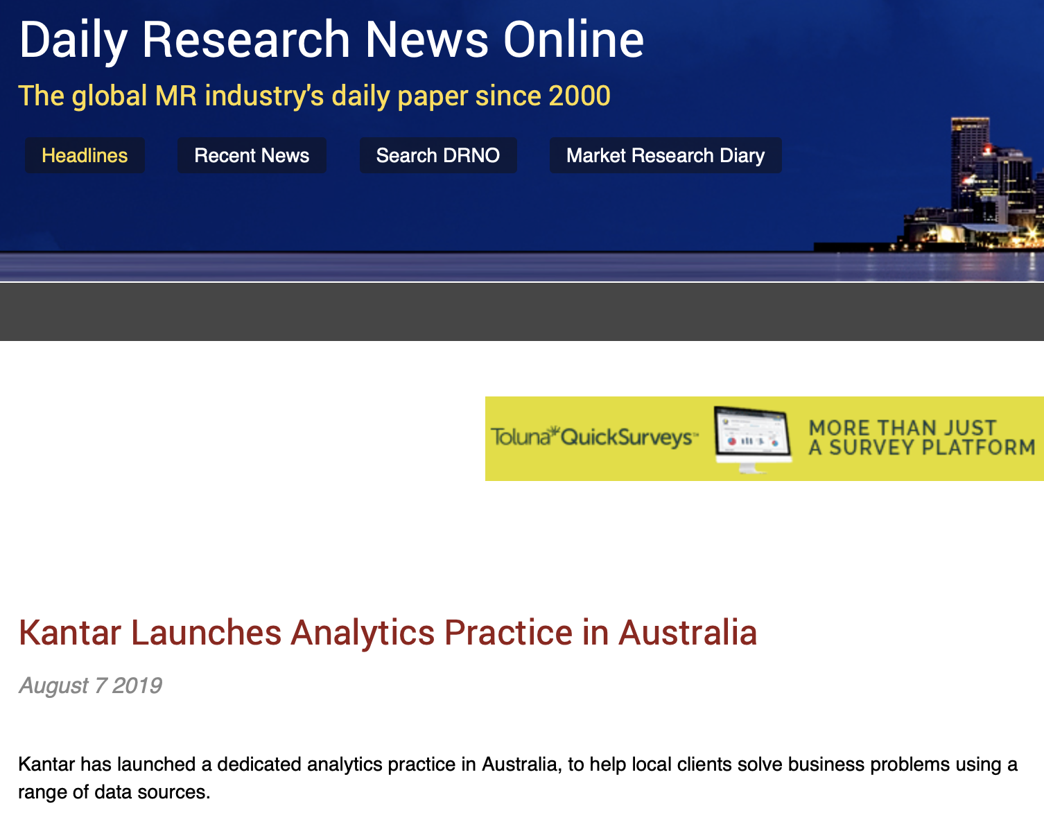 Daily Research News Online Kantar Launches Analytics Practice In 